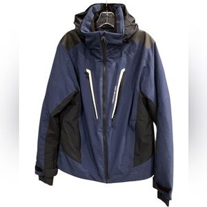 Obermeyer Foundation Blue and Black Ski Jacket Men’s Ski Snow Jacket Small